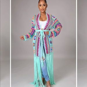 Gorgeous At The Boardwalk Cardigan Handmade Crochet Beach Cover Up Coat